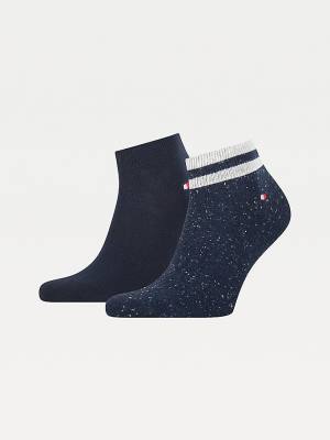 Blue Tommy Hilfiger 2-Pack Neppy Ankle-Length Men's Socks | TH093ANV