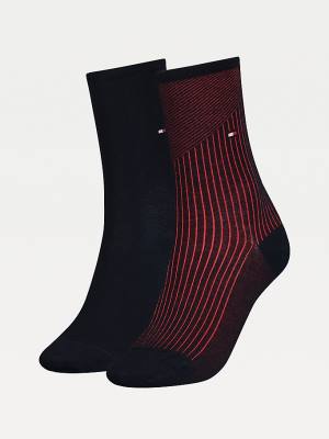 Blue Tommy Hilfiger 2-Pack Ribbed Tencel Women's Socks | TH463IBW