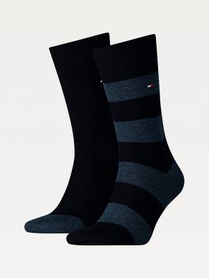 Blue Tommy Hilfiger 2-Pack Rugby Men's Socks | TH182CMI