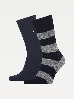 Blue Tommy Hilfiger 2-Pack Rugby Men's Socks | TH854FXI