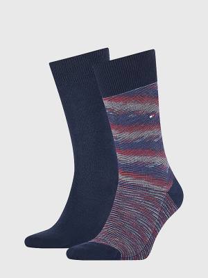 Blue Tommy Hilfiger 2-Pack Space Dye Yarn Men's Socks | TH508BZJ