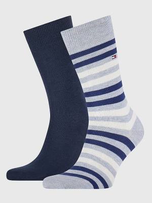 Blue Tommy Hilfiger 2-Pack Stripe Men's Socks | TH502IAE