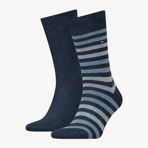 Blue Tommy Hilfiger 2-Pack Stripe Men's Socks | TH825QXM