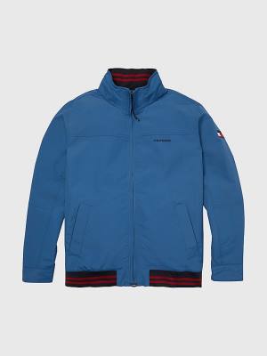 Blue Tommy Hilfiger Adaptive Contrast Stripe Regatta Men's Jackets | TH194VBA