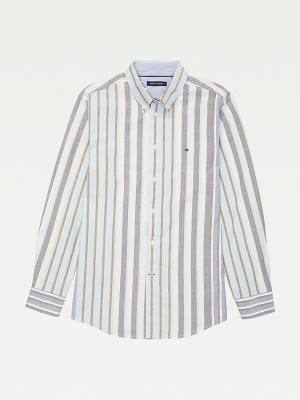 Blue Tommy Hilfiger Adaptive Custom Fit Stripe Men's Shirts | TH403GWS