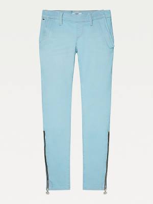 Blue Tommy Hilfiger Adaptive Denim-Style Leggings Women's Pants | TH549YMI