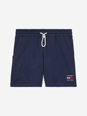 Blue Tommy Hilfiger Adaptive Logo Women's Shorts | TH903JUP