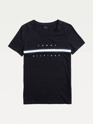 Blue Tommy Hilfiger Adaptive Pure Cotton Women's T Shirts | TH268BIT