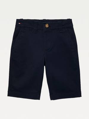 Blue Tommy Hilfiger Adaptive Seated Fit Flat Front Shorts Boys' Pants | TH652SKO