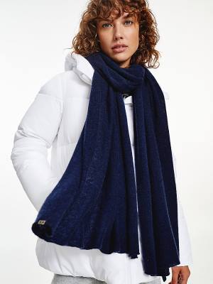 Blue Tommy Hilfiger Cashmere Blend Women's Scarves | TH964EDA