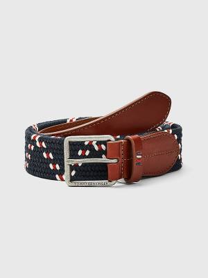 Blue Tommy Hilfiger Casual Leather Essential Elasticated Men's Belts | TH805DKY