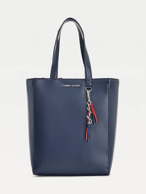 Blue Tommy Hilfiger Charm Tote Women's Bags | TH831CNX