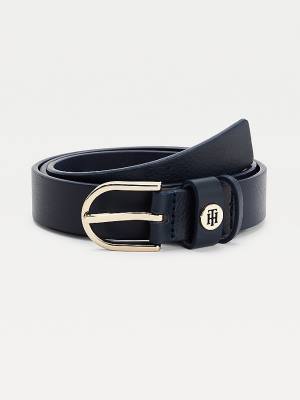 Blue Tommy Hilfiger Classics Monogram Organic Leather Women's Belts | TH917SEX