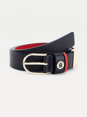 Blue Tommy Hilfiger Classics Reversible Organic Leather Women's Belts | TH124NBV