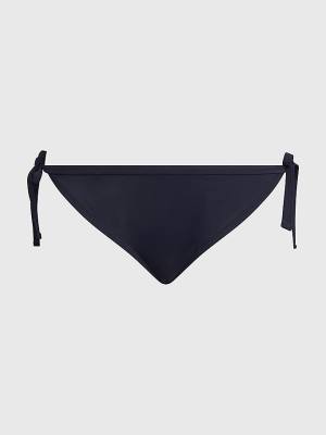 Blue Tommy Hilfiger Curve Cheeky Side Tie Bikini Bottoms Women's Swimwear | TH607QPV