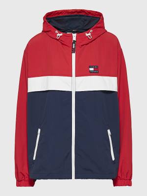 Blue Tommy Hilfiger Curve Chicago Colour-Blocked Windbreaker Women's Jackets | TH905TSB