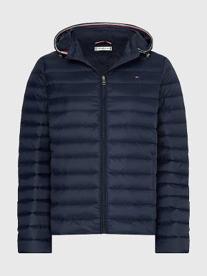 Blue Tommy Hilfiger Curve Essential Removable Hood Down Women's Jackets | TH510QSN