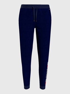 Blue Tommy Hilfiger Curve TH Stretch Drawstring Logo Women's Pants | TH015YHR