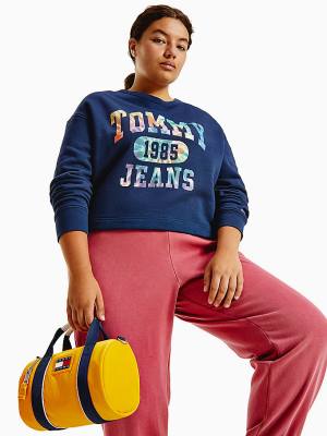 Blue Tommy Hilfiger Curve Tie-Dye Women's Sweatshirts | TH064ZWV