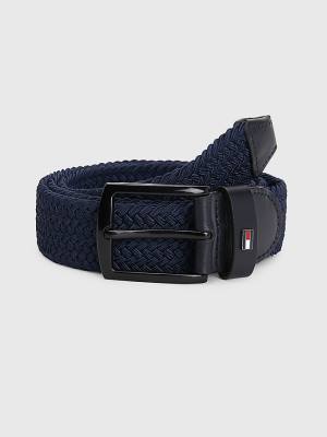 Blue Tommy Hilfiger Denton Stretch Braided Men's Belts | TH962DPS