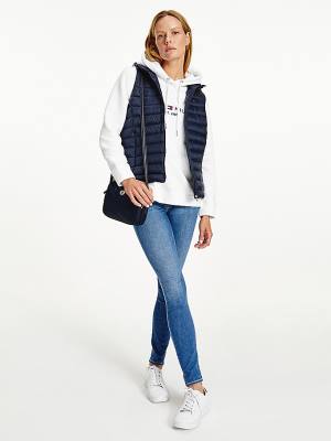 Blue Tommy Hilfiger Down-Filled Quilted Vest Women's Coats | TH528GZA