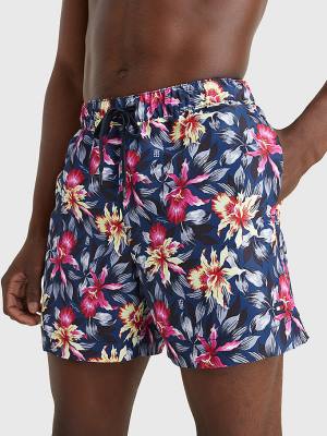 Blue Tommy Hilfiger Drawstring Mid Length Shorts Men's Swimwear | TH256TAO