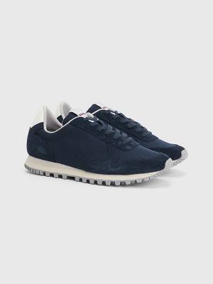 Blue Tommy Hilfiger Elevated Mixed Texture Runner Men's Sneakers | TH054DUA