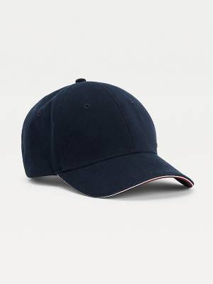 Blue Tommy Hilfiger Elevated Signature Cap Men's Hats | TH037OTJ