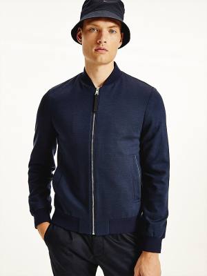 Blue Tommy Hilfiger Elevated Suit Bomber Men's Jackets | TH491EKX