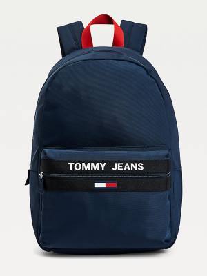 Blue Tommy Hilfiger Essential Contrast Handle Backpack Men's Bags | TH821DVL