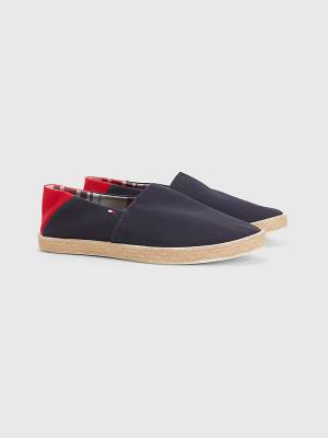 Blue Tommy Hilfiger Essential Contrast Panel Espadrilles Men's Casual Shoes | TH539RNK