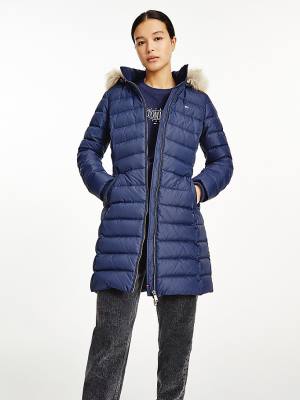 Blue Tommy Hilfiger Essential Hooded Down Coat Women's Jackets | TH429IHB