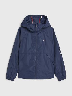 Blue Tommy Hilfiger Essential Hooded Girls' Jackets | TH134HOK