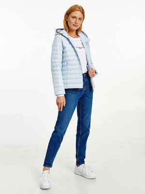 Blue Tommy Hilfiger Essential Removable Hood Down Women's Jackets | TH128HOS