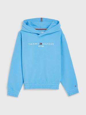 Blue Tommy Hilfiger Essential Ruched Detailing Girls' Hoodie | TH681XNE