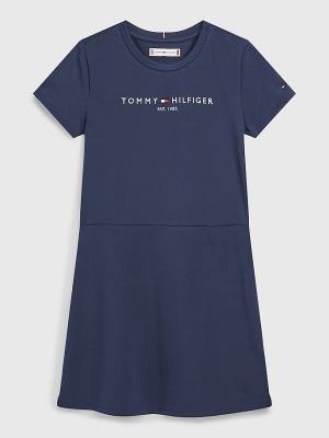 Blue Tommy Hilfiger Essential Skater Girls' Dress | TH820GYN