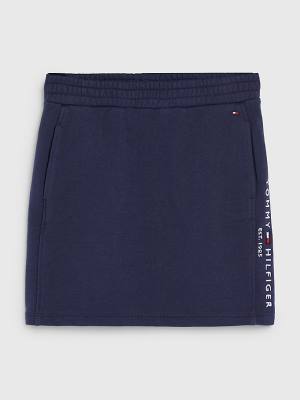 Blue Tommy Hilfiger Essential Straight Logo Girls' Skirts | TH195OBF