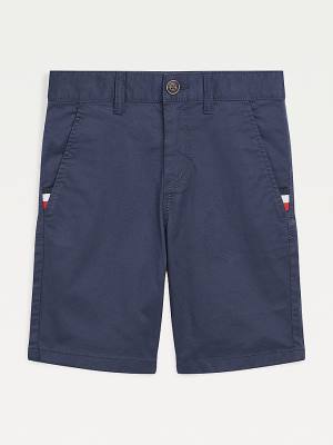 Blue Tommy Hilfiger Essential TH Flex Chino Shorts Boys' Pants | TH127JMX