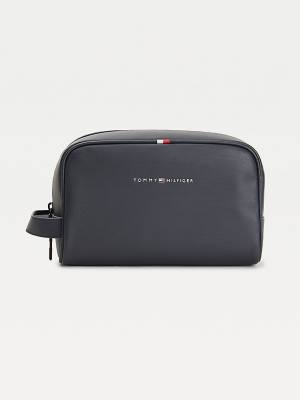 Blue Tommy Hilfiger Essential Water Repellent Washbag Men's Bags | TH104TXG