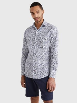 Blue Tommy Hilfiger Floral Regular Fit Men's Shirts | TH147FTH