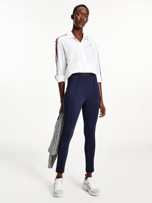 Blue Tommy Hilfiger High Rise Full Length Women's Leggings | TH536OJD