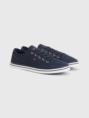 Blue Tommy Hilfiger Iconic Logo Women's Sneakers | TH923TEZ