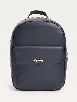 Blue Tommy Hilfiger Iconic Signature Backpack Women's Bags | TH542LEC