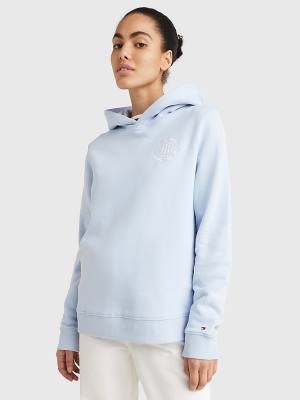 Blue Tommy Hilfiger Interlock Circle Logo Women's Hoodie | TH208IEX