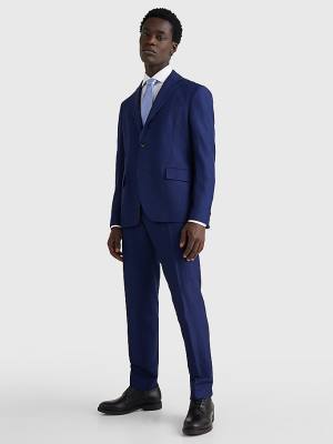 Blue Tommy Hilfiger Lardini Slim Fit Men's Suits | TH843PZM