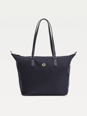 Blue Tommy Hilfiger Large Recycled Tote Women's Bags | TH916UPQ