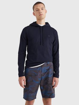 Blue Tommy Hilfiger Lightweight Men's Hoodie | TH053RQO