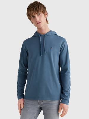 Blue Tommy Hilfiger Lightweight Men's Hoodie | TH418PEZ