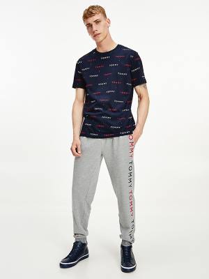 Blue Tommy Hilfiger Logo Embroidery Men's Pyjamas | TH581EBG