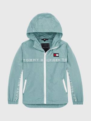 Blue Tommy Hilfiger Logo Tape Chicago Windbreaker Boys' Jackets | TH294APS